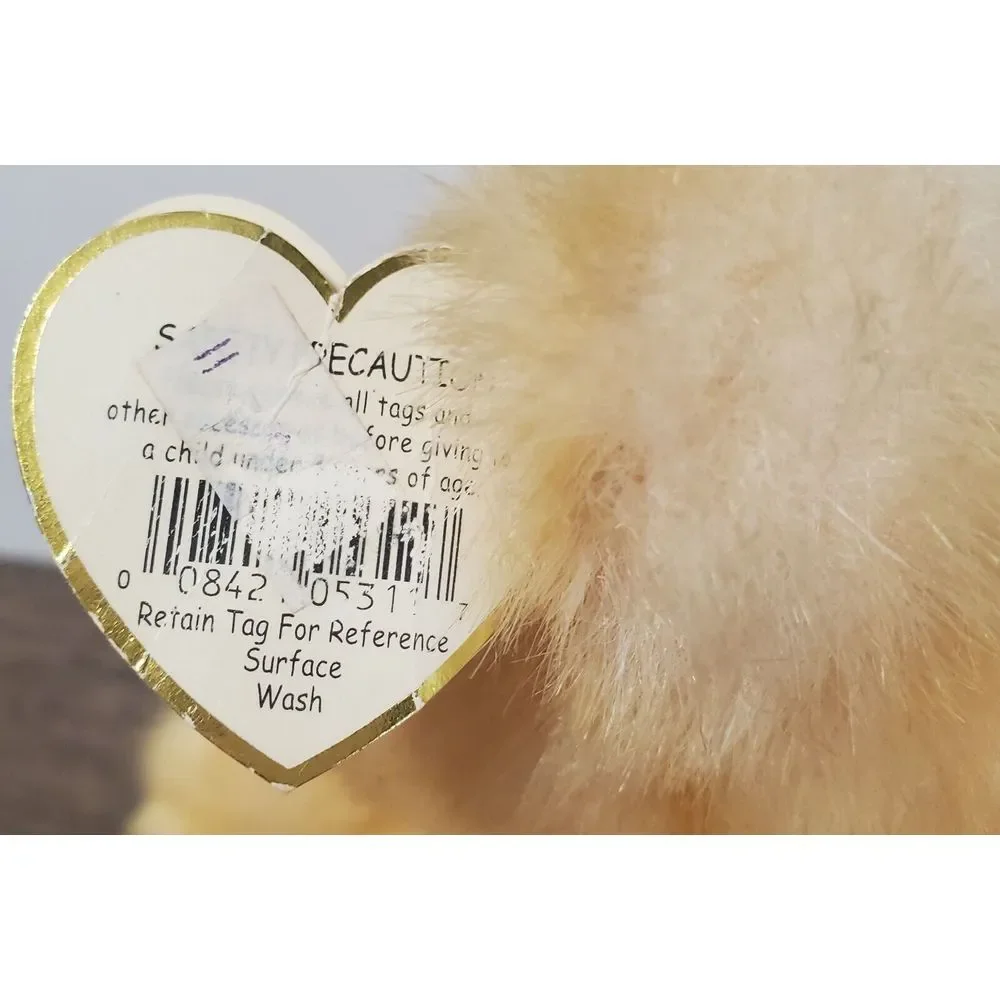Vintage TY Plush 1999 Butterbeary Golden Brown Teddy Stuffed Animal Org Tags NEW